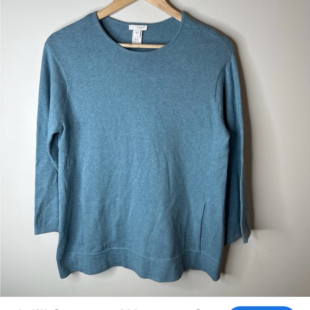 J Jill Women's Blue Sweater cashmere and cotton blend